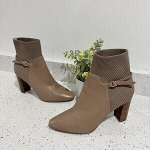 Cole Haan Women's Camille Booties - Brown Sock Boots Size 10